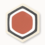 Brown white and black cement tiles